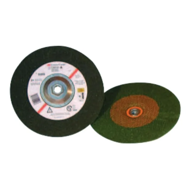 Green Corps Depressed Center Wheel, 4 1/2 in Dia, 1/4 Thick, 5/8 Arbor, 36 Grit