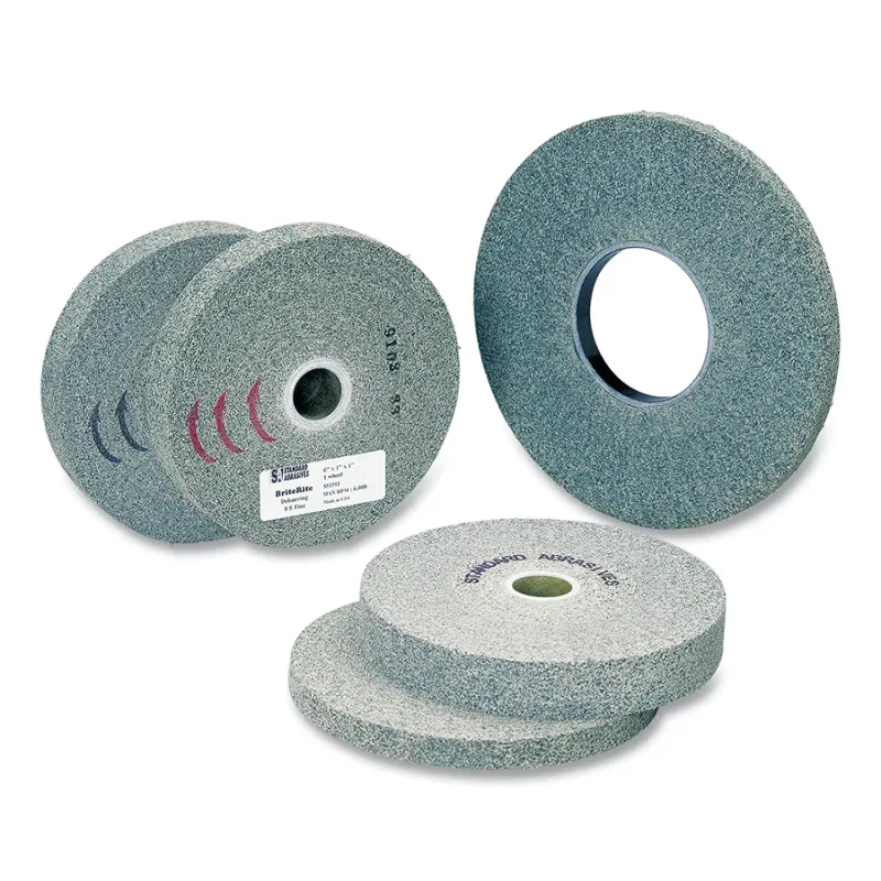 Deburring Wheel, 6 in dia x 1 in Arbor, Fine, 6000 RPM