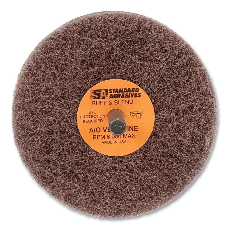 Buff and Blend GP Wheel, 3 in dia x 0.25 in arbor, Very Fine, 8000 RPM, Aluminum Oxide