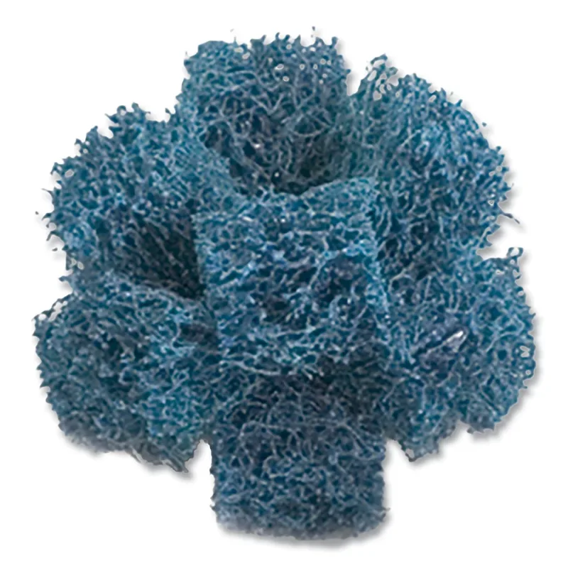 Buff and Blend Cross Buff HS, 1-1/4 in dia, Aluminum Oxide, Medium, Blue