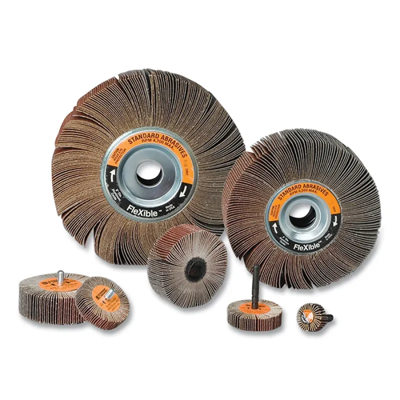 A/O Flexible Flap Wheel, 6 in dia, 1 in W, 1 in Core, 60 Grit