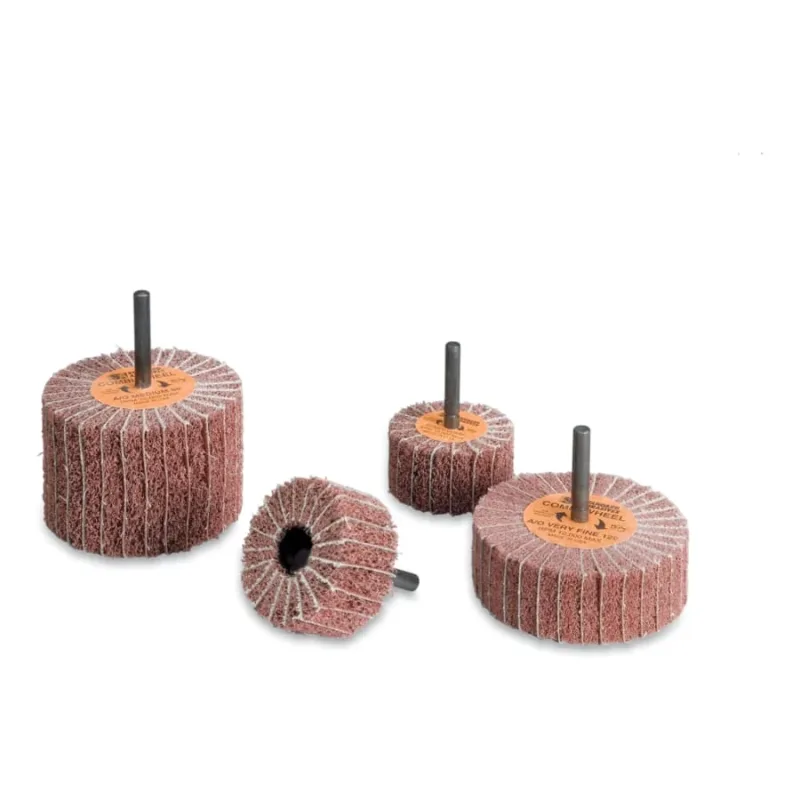 Buff and Blend Combi-Wheel, 3 in dia, 12000 RPM, Aluminum Oxide