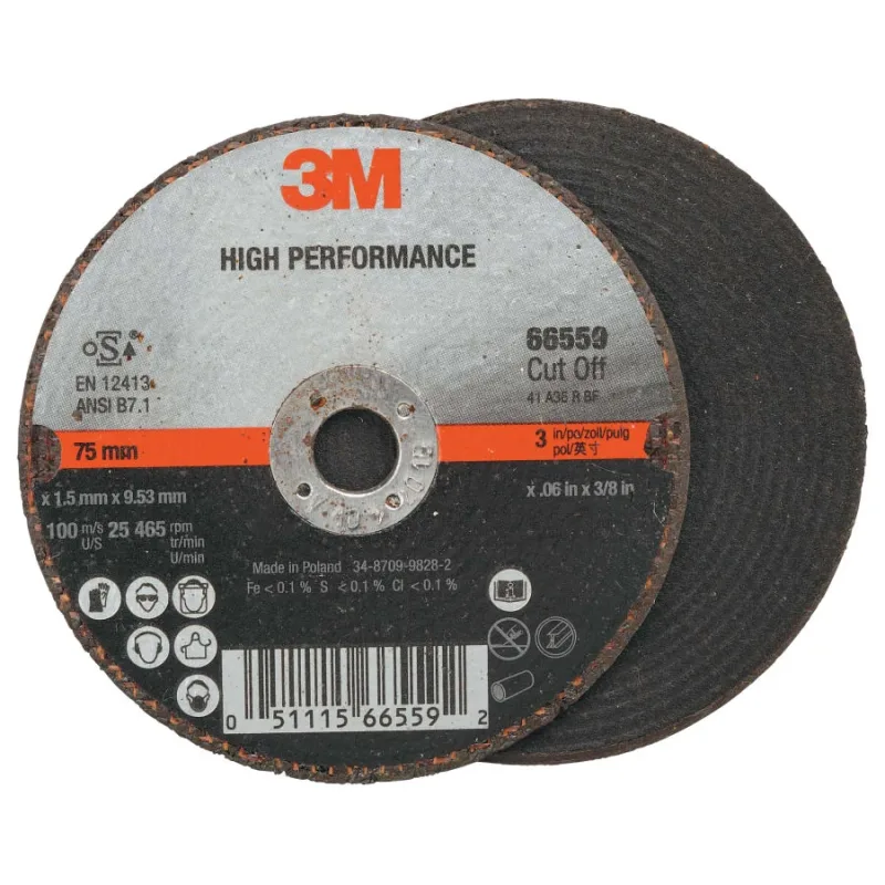 Cut-off Wheel Abrasives, 60 Grit, 25,465 rpm