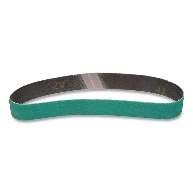 Cloth Belt, 577F, YF-Weight, 3/8 in W x 13 in L, 80 Grit, Alumina Zirconia, Fabri-Lok/Single-Flex