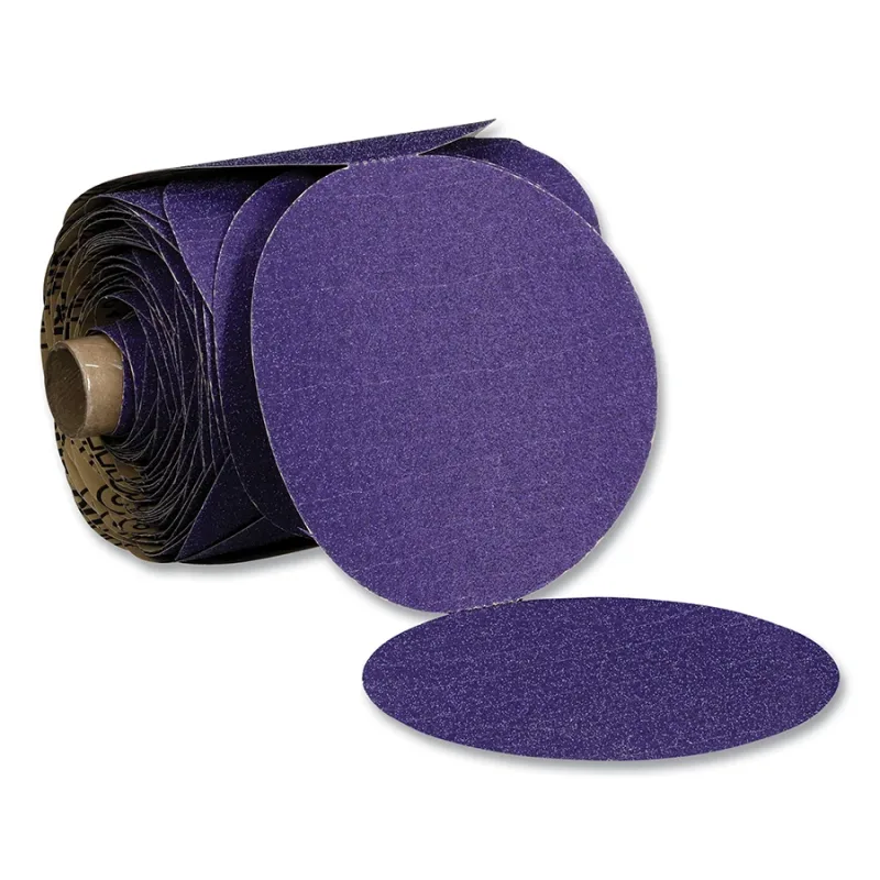 Cubitron™ II Stikit™ Paper Disc Roll 732U, Precision Shaped Ceramic, 3-1/2 in dia x NH, 80+ Grit, Die 350HH