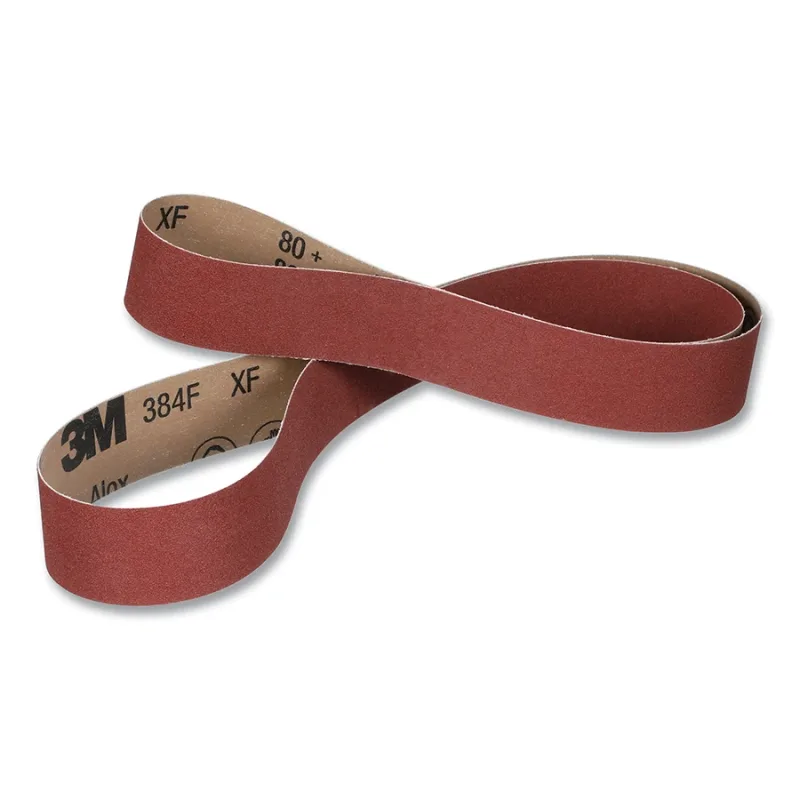Cloth Belt, 384F, XF-Weight, 1/2 in W x 24 in L, 120+ Grit, Aluminum Oxide, Fabri-lok/Single-flex
