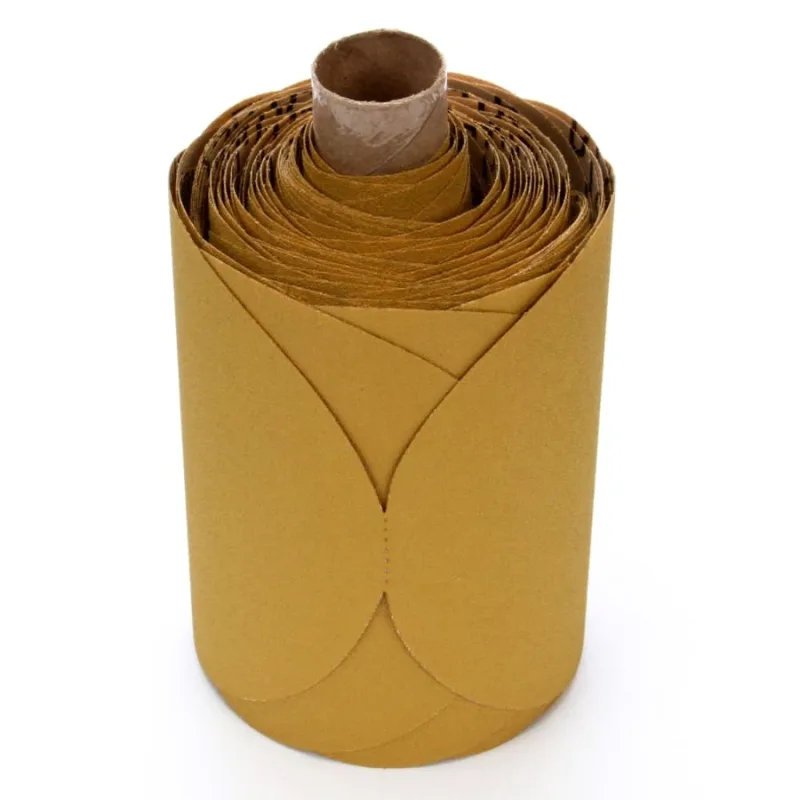 Stikit Gold Film Disc Rolls, Aluminum Oxide, 6 in Dia, P80 Grit