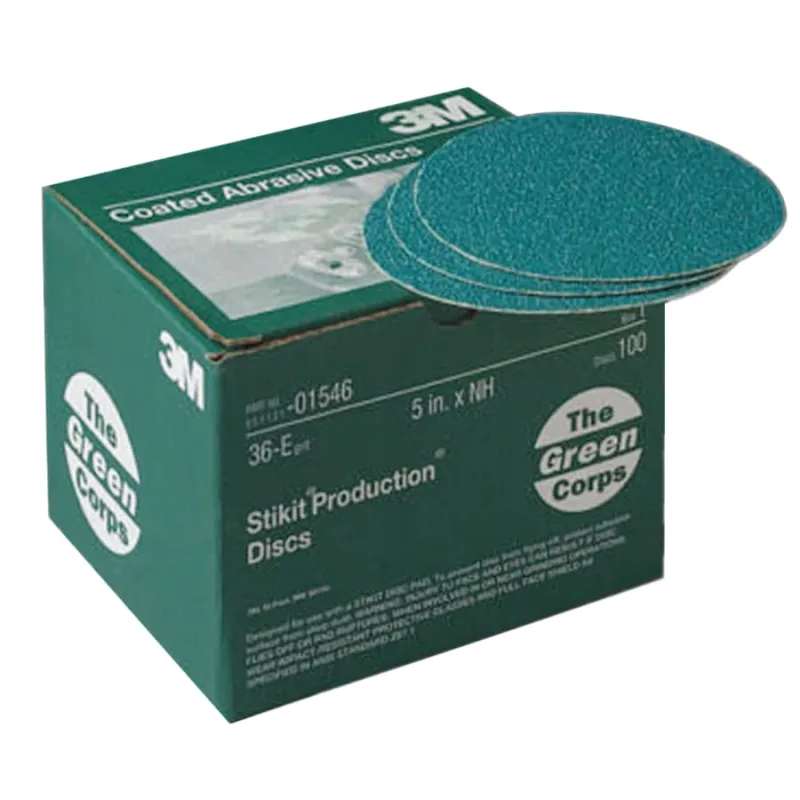 Green Corps Stikit Production Discs, Aluminum Oxide, 5 in Dia., 36 Grit