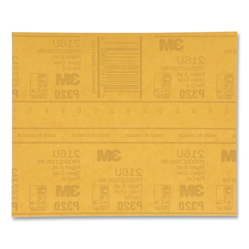 Gold Abrasive Sheet, Aluminum Oxide, 9 in x 11 in, P320 Grit