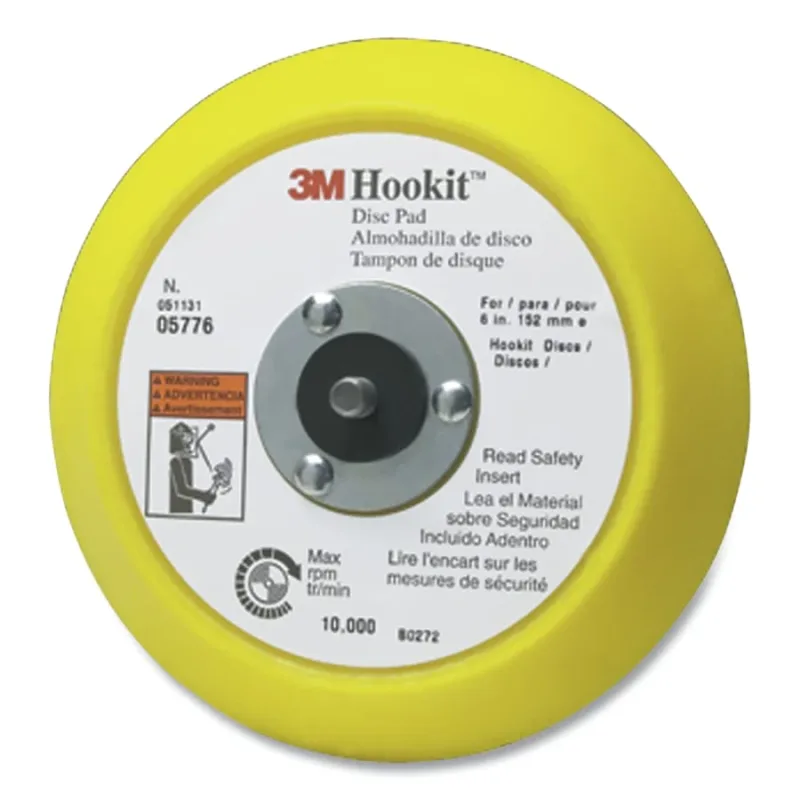 Hookit™ Disc Pad, 6 in dia, 5/16 in to 24 in EXT arbor, Hook & Loop