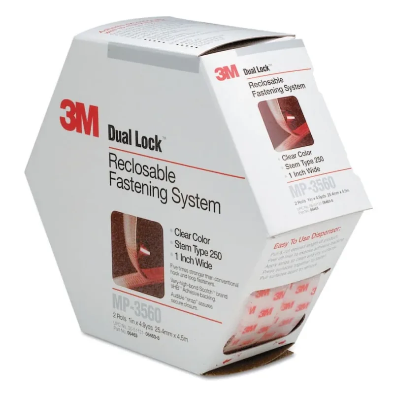 Dual Lock™ Reclosable Fastener, MP3560, Type 250, Clear, 1 in W x 4.9 yd L