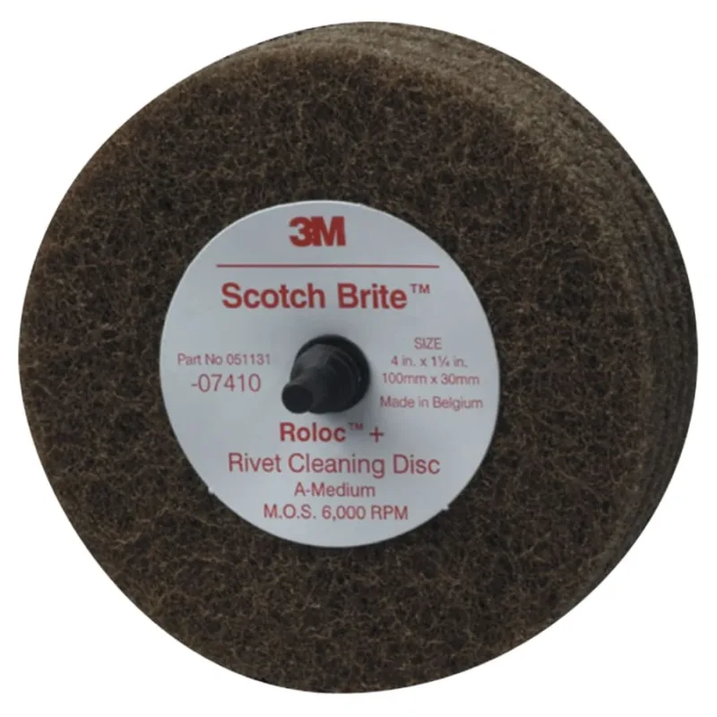 Rivet Cleaning Discs, Aluminum Oxide, 4 in Dia x 1.25 in Thick