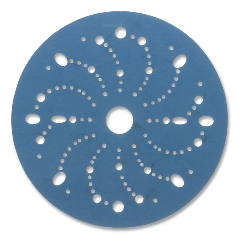Hookit™ Blue Abrasive Disc, Multi-Hole, Ceramic Aluminum Oxide, 6 in dia, 320 Grit, Hook-and-Loop