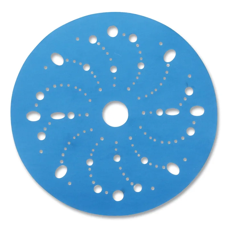 Hookit™ Blue Abrasive Disc, Multi-Hole, Ceramic Aluminum Oxide, 6 in dia, 600 Grit, Hook-and-Loop