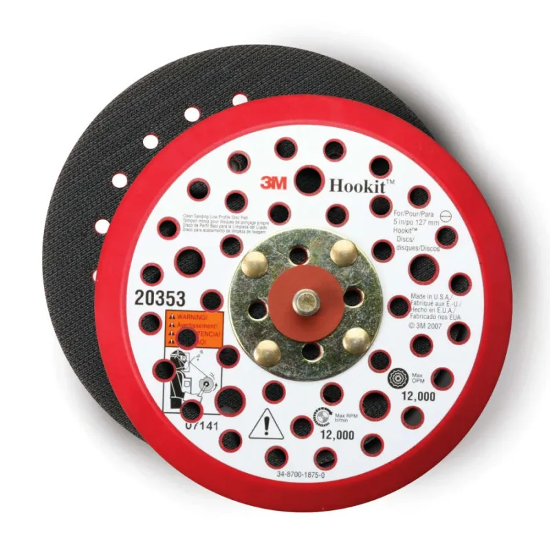 Xtract™ Low Profile Back-up Pads, 3 in x 1/2 in x 1/4-20, External 3 Holes, Red Foam