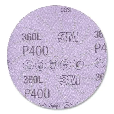 Xtract™ Film Disc 360L, Aluminum Oxide, 5 in dia, P400, Die 500LG, Hook-and-Loop, 12000 RPM