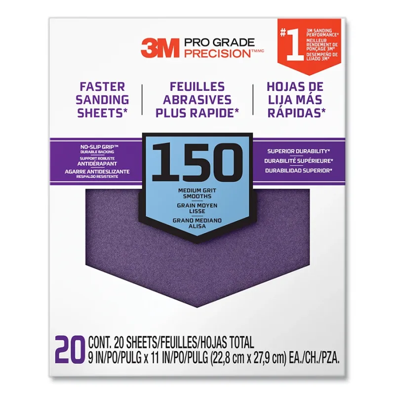 SANDING SHEETS 9 IN X 11 IN 150 GR 20 SHTS/PK