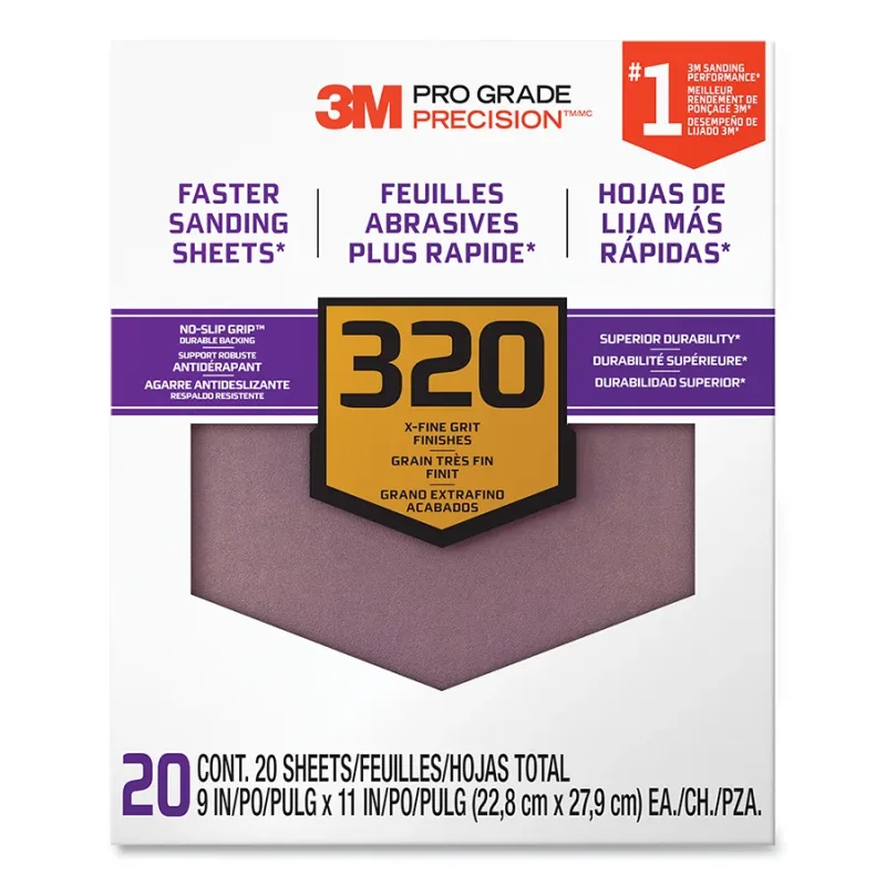 SANDING SHEETS 9 IN X 11IN 320 GR 20 SHTS/PK