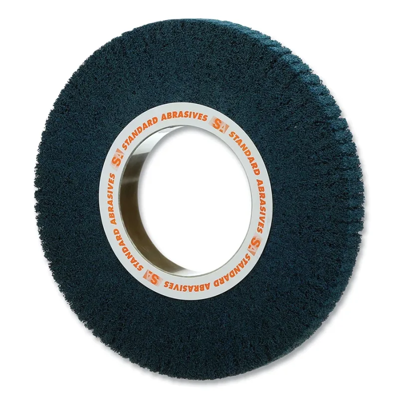 Standard Abrasives™ Buff and Blend Flap Brush, 12 in dia x 1.1875 in W x 5 in Core, Very Fine/Hard, 2500 RPM