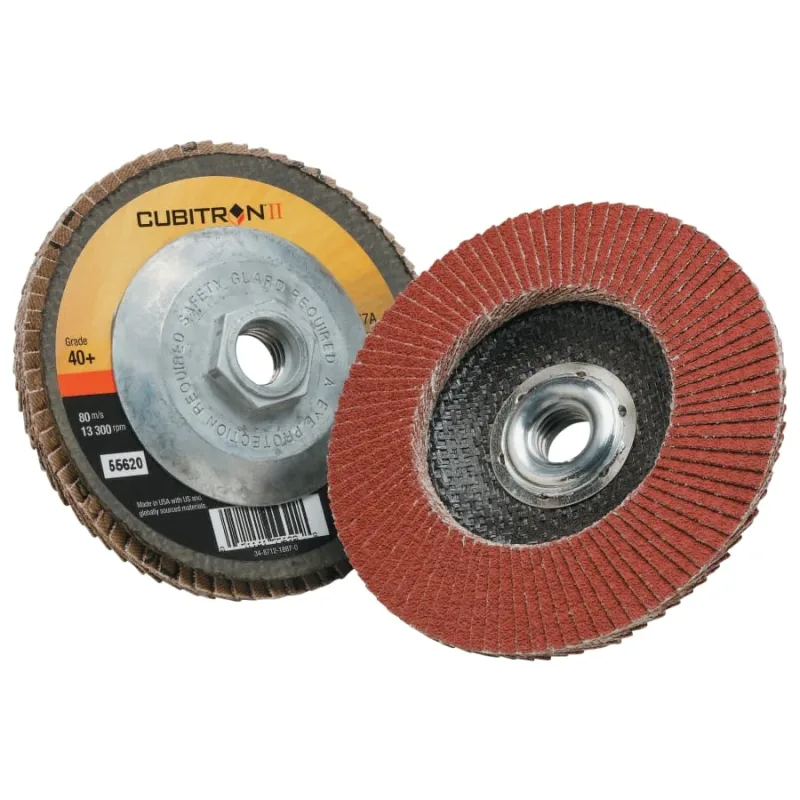 Cubitron™ II Flap Discs 967A, 4-1/2 in dia x 5/8 in-11, T29 Quick Change, 40+, 13300 RPM