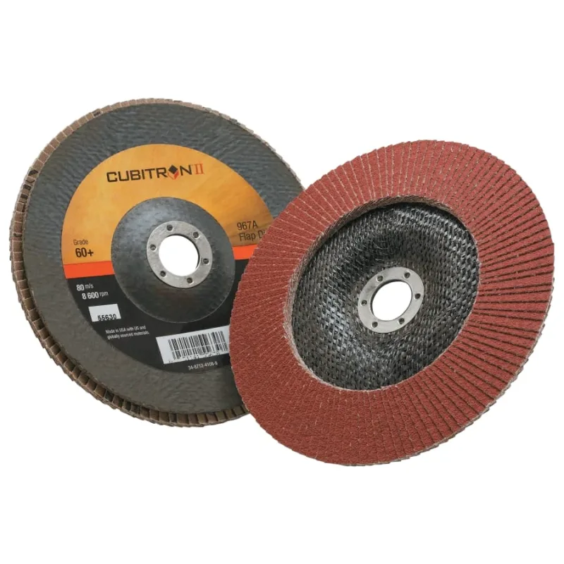Cubitron™ II Flap Discs 967A, 7 in dia x 7/8 in AH, T29, 60+, 8600 RPM