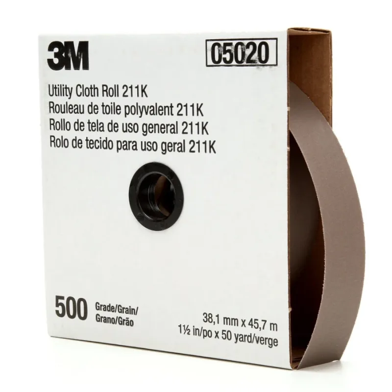 211K Utility Cloth Rolls, 1 1/2 in, 50 yd, 500 Grit