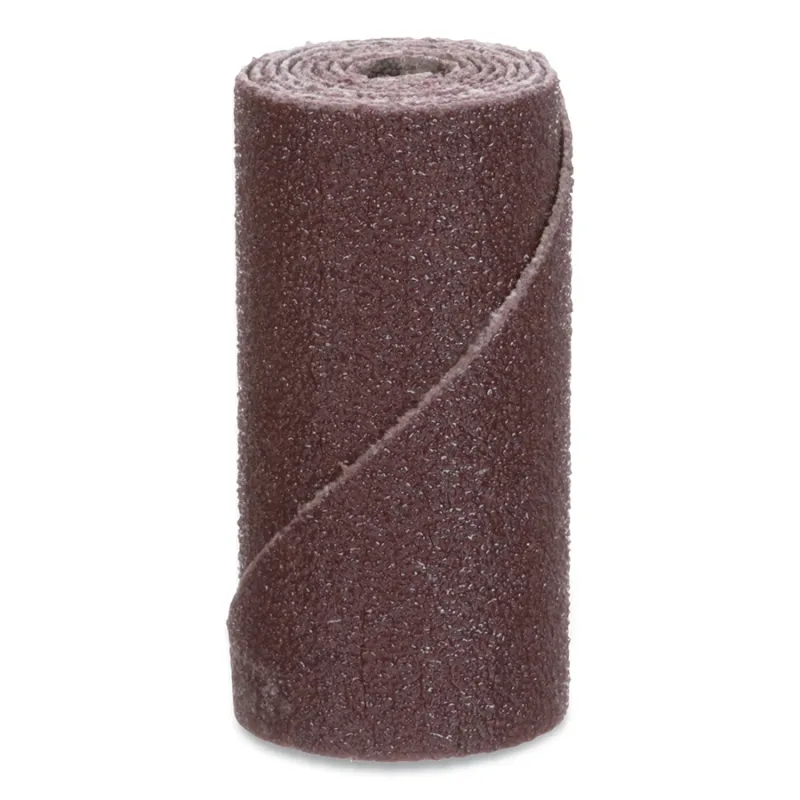 Cartridge Roll, 341D, X-Weight, 1/2 in dia x 1-1/2 in L x 1/8 in Arbor, P120 Grit, AO, Full Tapered