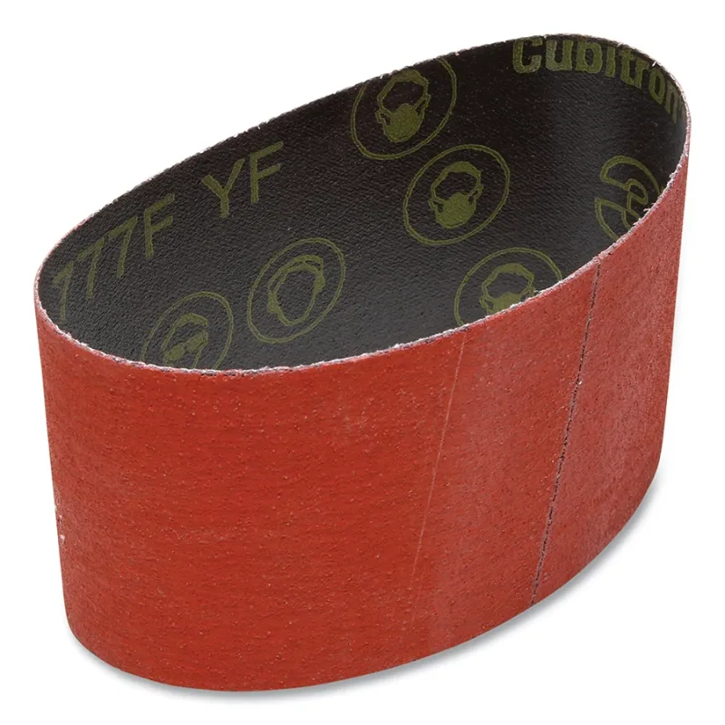 Cloth Belt, 777F, YF-Weight, 3-1/2 in W x 15-1/2 in L, 80 Grit, Ceramic Aluminum Oxide, Fabri-Lok/Single-Flex