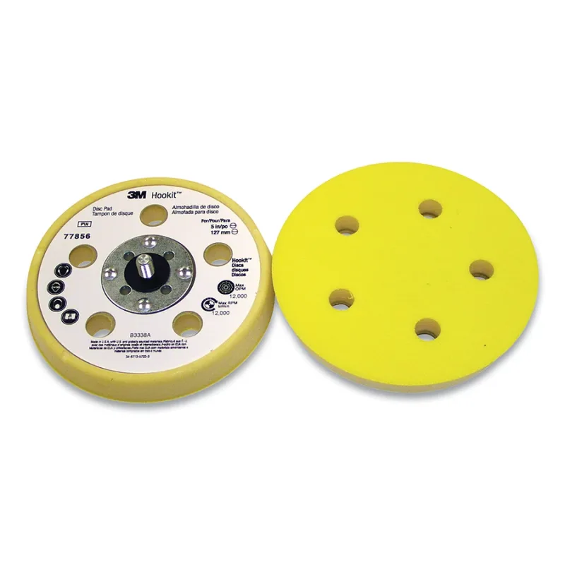 Hookit™ Low Profile Disc Pad, 5 in dia, Soft Density Rating, Yellow