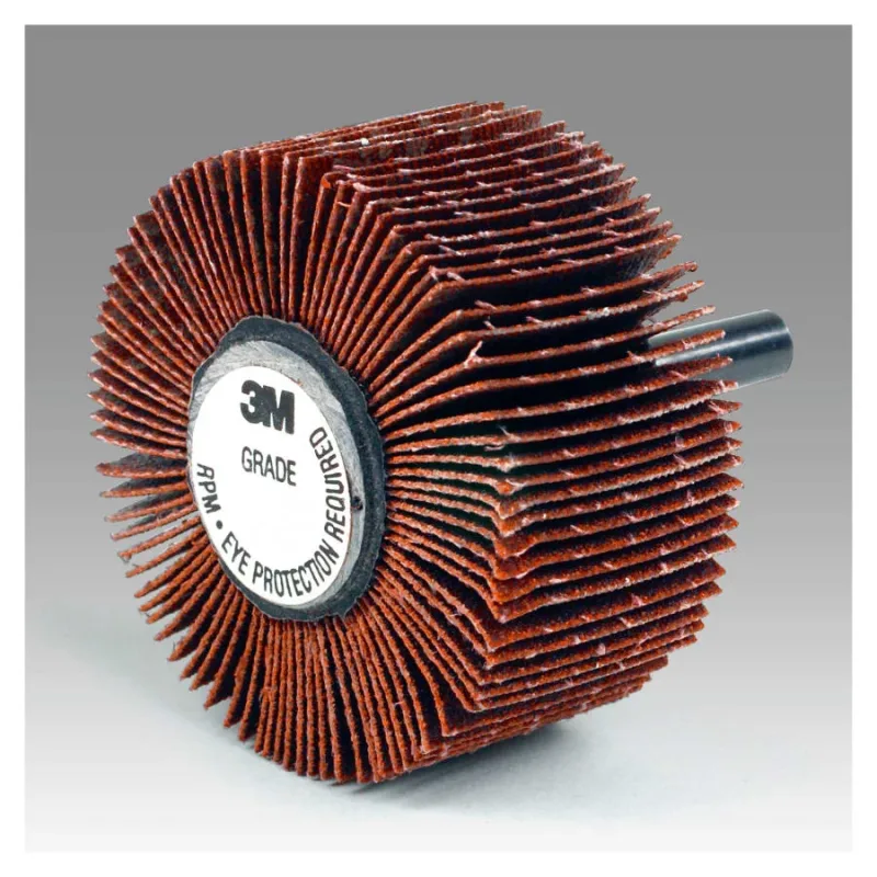 Spindle Mounted Flap Wheel, 2 in dia, 1 in Thick, 80 Grit, 1/4 in Shank dia, Aluminum Oxide