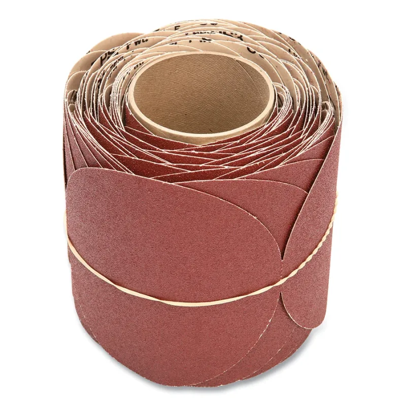 Stikit™ Paper Disc Roll 763U, Ceramic Aluminum Oxide, 6 in Dia., 80 Grit, Maroon
