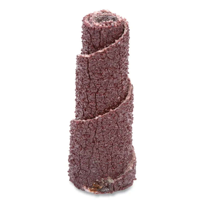 Cartridge Roll, 341D, X-Weight, 3/8 in dia x 1 in L x 1/8 in Arbor, P120 Grit, AO, Full Tapered