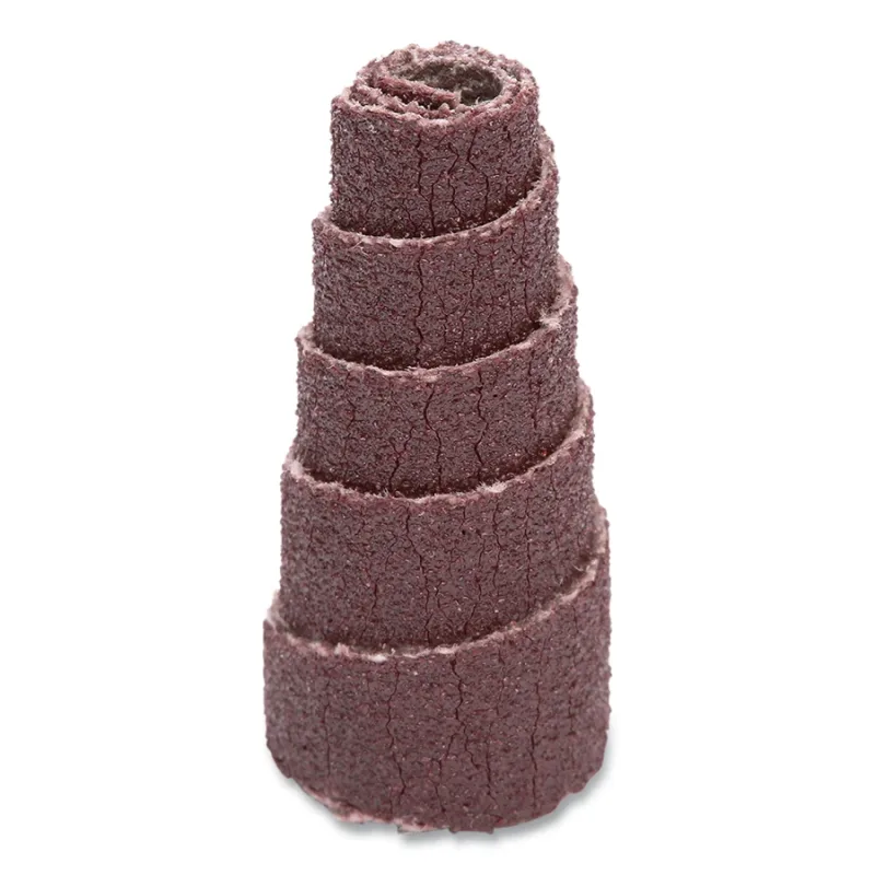 Cartridge Roll, 341D, X-Weight, 1/2 in dia x 1 in L x 1/8 in Arbor, P120 Grit, AO, Full Tapered