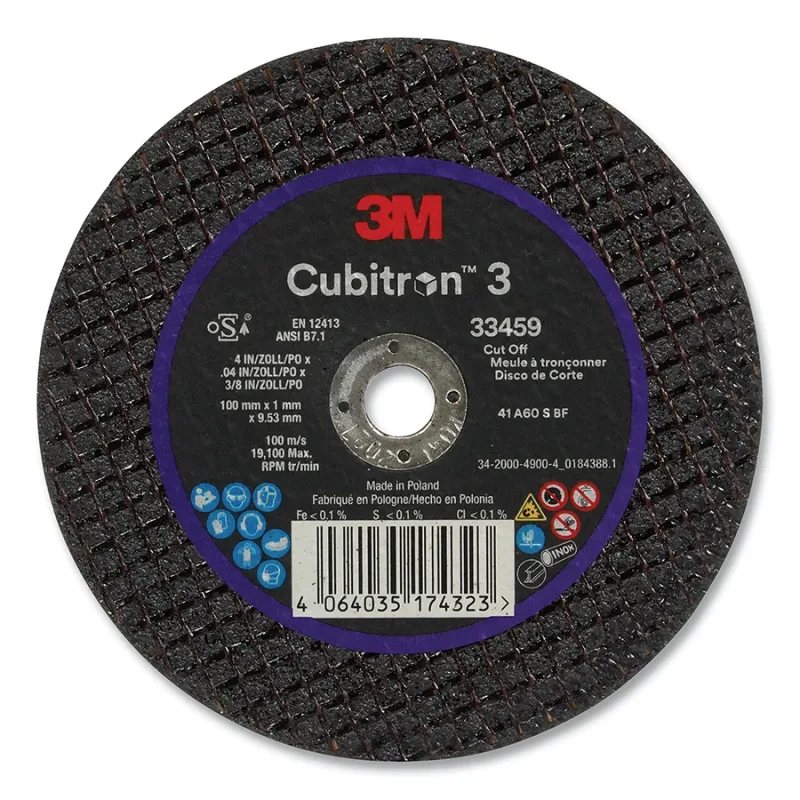 Cubitron™ 3 Cut-Off Wheel, 4 in dia x 0.04 in Thick x 3/8 in Arbor, T1