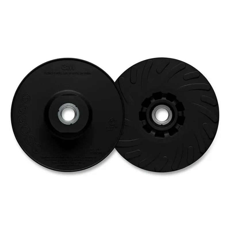 Ribbed Disc Back-Up Pad, 11228, 5 in dia, 12000 RPM, Hard, Black