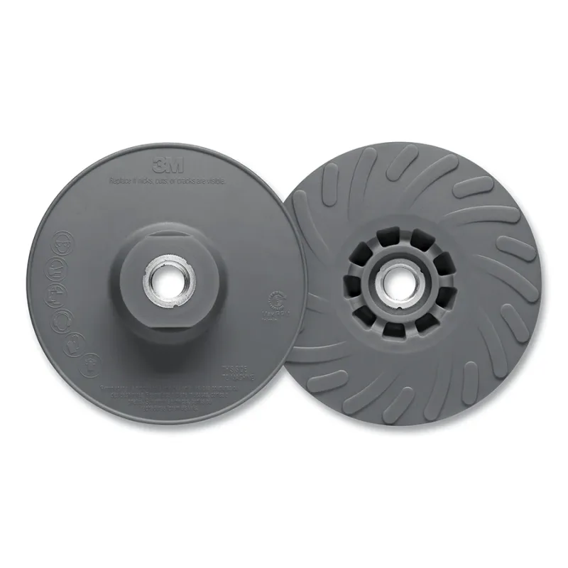 Ribbed Disc Back-Up Pad, 11234, 6 in dia, 10000 RPM, Medium, Gray