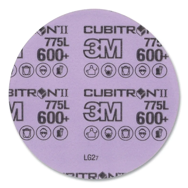 Cubitron™ II Hookit™ 775L Film Disc, Precision Shaped Ceramic, 5 in dia, 600+ Grit, Die 500X