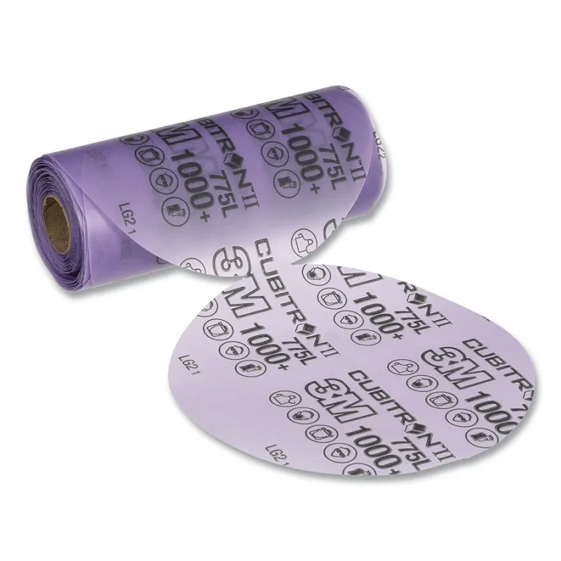 Cubitron™ II Stikit™ Film Disc Roll 775L, Precision Shaped Ceramic, 5 in dia, Linered, 1000+ Grit, 500X