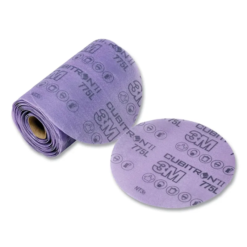 Cubitron™ II Stikit™ Film Disc Roll 775L, Precision Shaped Ceramic, 6 in dia, Linered, 1000+ Grit, 600Z