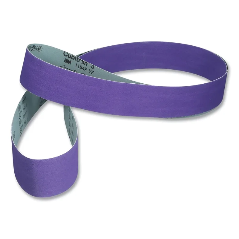 Cubitron™ 3 Cloth Belt 1184F, Precision Shaped Ceramic, 3 in W x 132 in L, 80+ Grit, Film-lok, Single-flex