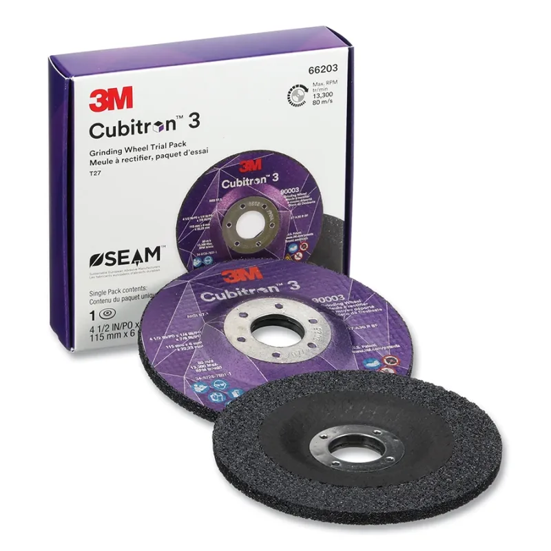 Cubitron™ 3 Depressed Center Grinding Wheel, 4-1/2 in dia x 1/4 in Thick x 7/8 in Arbor, 36+ Grit, T27