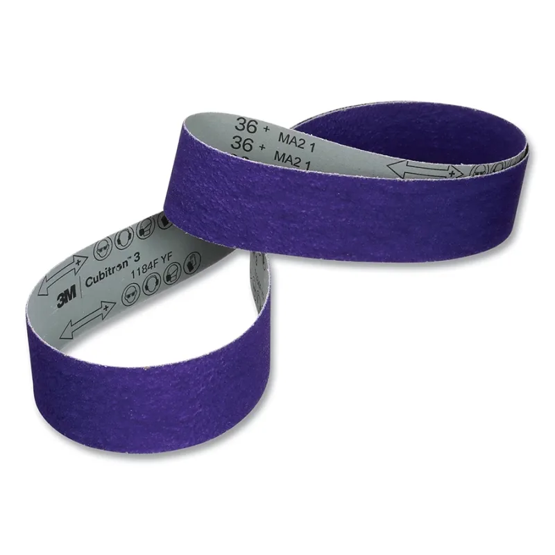 Cubitron™ 3 Cloth Belt 1184F, Precision Shaped Ceramic, 4 in W x 132 in L, 36+ Grit, Film-lok, Single-flex