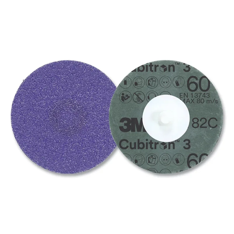 Cubitron™ 3 Roloc™ Fibre Disc 1182C, Precision Shaped Ceramic, 4 in dia, 60+, TR, Die R400BB, 25 EA/CT