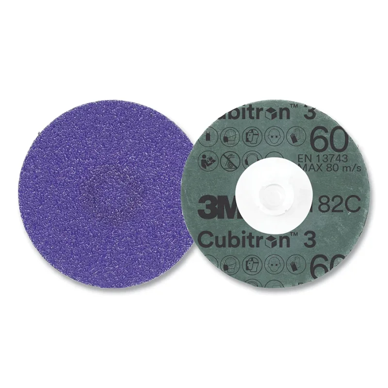 Cubitron™ 3 Roloc™ Fibre Disc 1182C, Precision Shaped Ceramic, 4 in dia, 60+, TS, Die RS400BB, 25 EA/CT