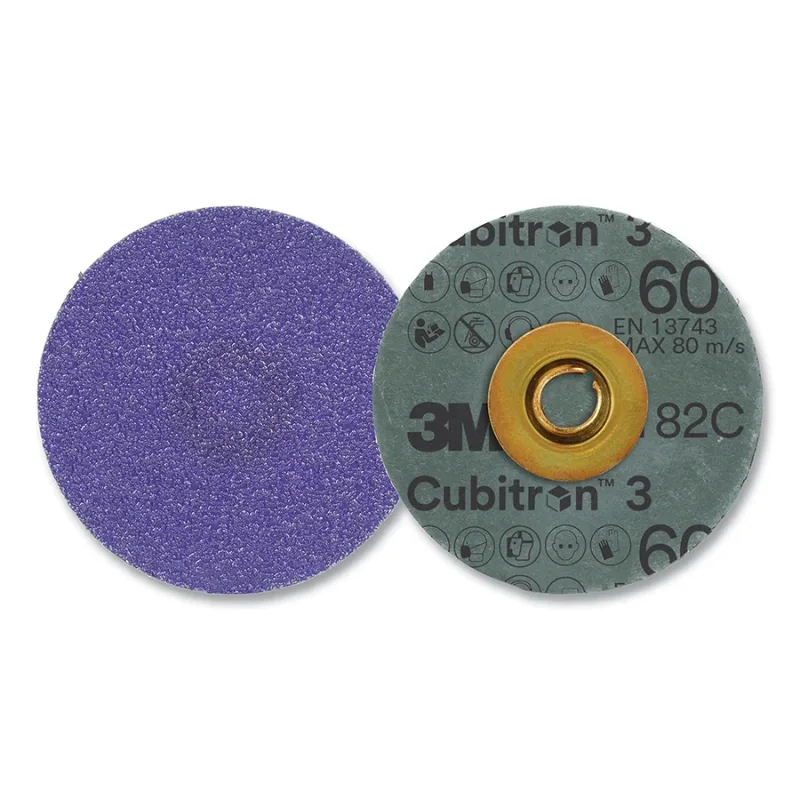 Cubitron™ 3 Roloc™ Fibre Disc 1182C, Precision Shaped Ceramic, 2 in dia, 60+, TSM, Die RS400BB, 50 EA/CT