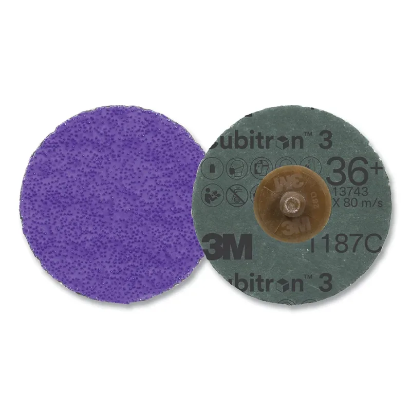 Cubitron™ 3 Roloc™ Fibre Disc, 60+ Grit, TR, Purple, 2 in, Die R200P
