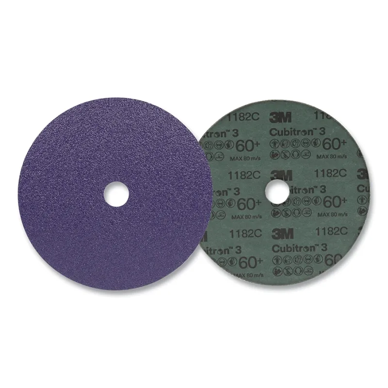 Cubitron™ 3 Fibre Disc 1182C, Precision Shaped Ceramic, 9.125 in dia, 0.875 in AH, 60+, Die 912J, 25 EA/BG