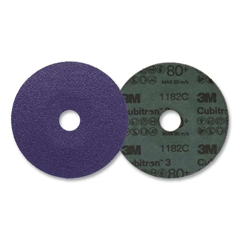 Cubitron™ 3 Fibre Disc 1182C, Precision Shaped Ceramic, 5 in dia, 0.875 in AH, 80+, Die 500P, 25 EA/BG