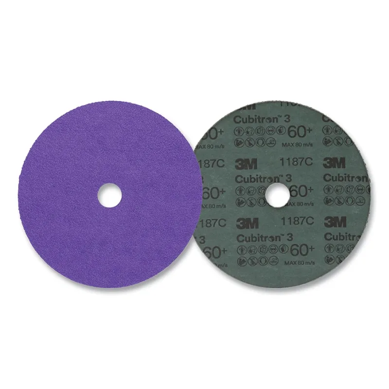 Cubitron™ 3 Fibre Disc 1187C, Precision Shaped Ceramic, 9.125 in dia, 0.875 in AH, 60+, Die 912J, 25 EA/BG