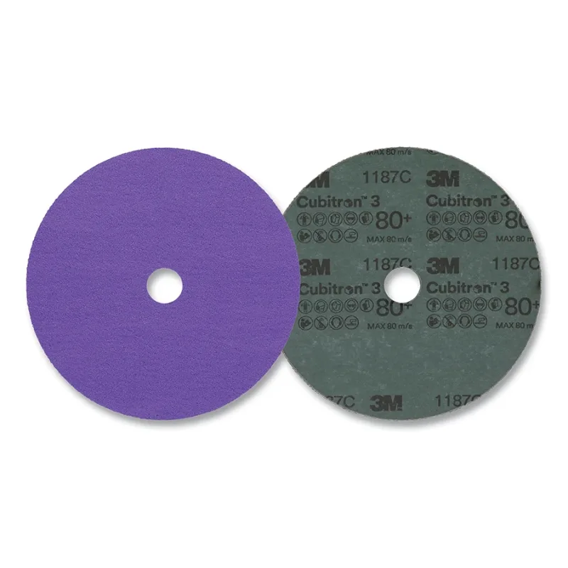 Cubitron™ 3 Fibre Disc 1187C, Precision Shaped Ceramic, 7 in dia, 0.875 in AH, 80+, Die 700BB, 25 EA/BG